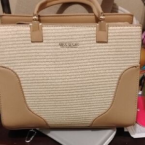 Beige and Tan Satchel